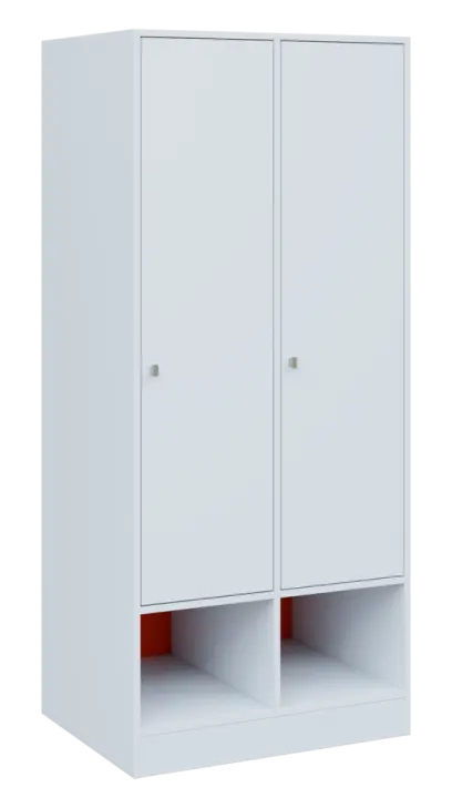 QN 5 - 8STN skříň šatní, 2-dveřová, pravá, 1830x400x400, bílá/pomeranč